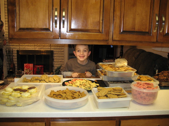 Connor peeking over the counter