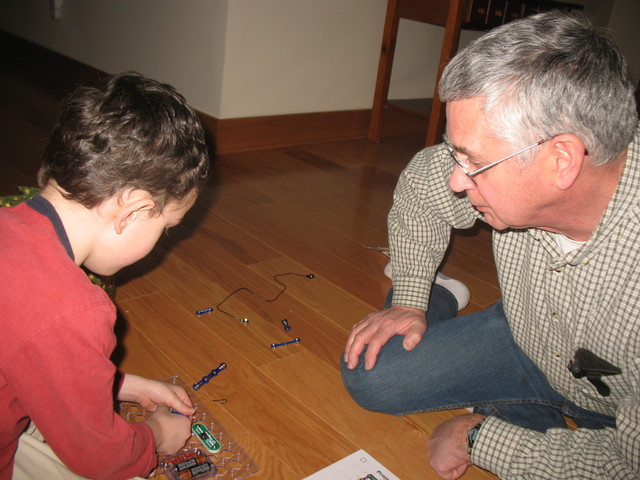 Connor and PaChris assembling a project