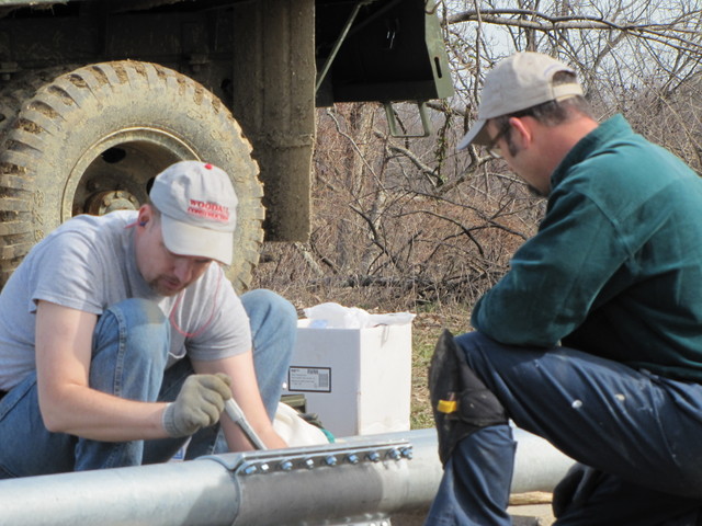 Bolting sections of pipe together