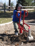 The park next to Aunt Ruth's church. Connor was very impressed by the sit-down digger machine