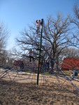 April 4: Brackett Park.  The spaceship Don played on as a kid was gone, but it was replaced with this neat contraption