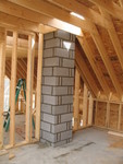 Chimney all of the way up through the playroom
