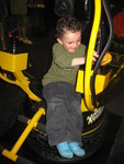 Driving a pretend bulldozer
