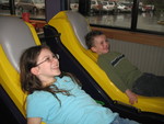 Kailyn and Connor in a simulation ride. Connor couldn't get enough of this one!