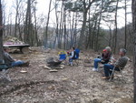 Jimmy, Kailyn, Mom, and Dad around our cookout fire. We grilled steaks and burgers