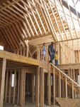 Showing the extent of roof sheathing still needed