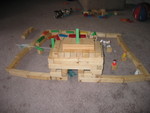 Kailyn and Connor built a farm out of the blocks PaChris made for them