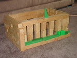 Kailyn built our Oak Ridge house out of blocks. This is the sunroom in back, with the bushes outside.
