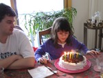 Blowing out the candles