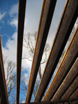 Floor joists and blue skies