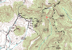 Plat superimposed on topographic map