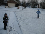 January 2: The kids playing in the snow