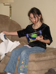 January 5: Kailyn unwrapping a late Christmas gift