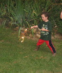 Connor with a sparkler