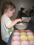 Connor likes to make muffins