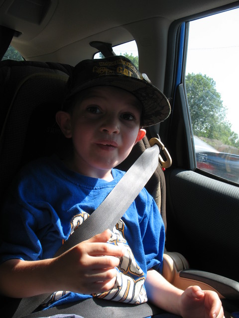 Connor with a cicada on his hat