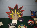 Kailyn's mask and basket (aka hat for Brianna!) on the art display table
