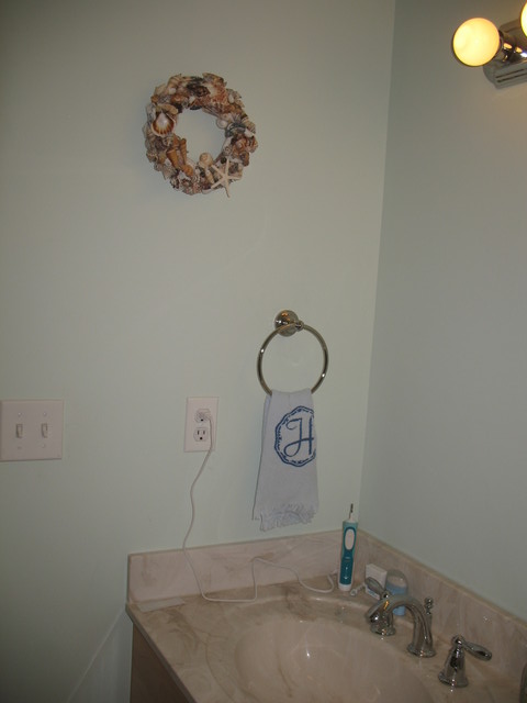 Towel ring added to upstairs bathroom (there's also a matching ring on the opposite side)