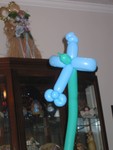 A close-up of Connor's airplane