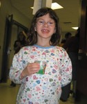 Kailyn with the green slime she made