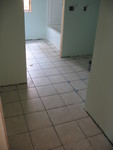 Upstairs bathroom tile at the end of the day