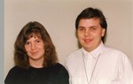 Robin Elmore and Bert-Bert (Rob Talbert), approx. 1990